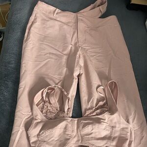 High waist Cream pants set